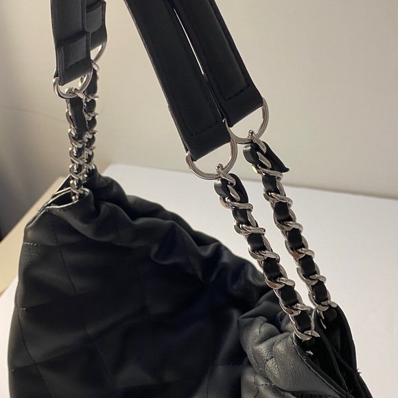 INC | “Kylie” Quilted Faux Leather Slouchy Shoulder Bag with Chain Straps - Picture 4 of 17